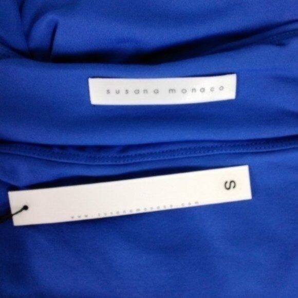 Susana Monaco Split Sleeve Mini Shift A-line Mini Dress Blue Small - Picture 4 of 6